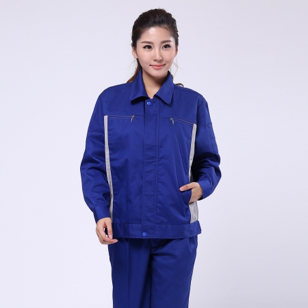 艳蓝配浅灰工作服AC081-CQ