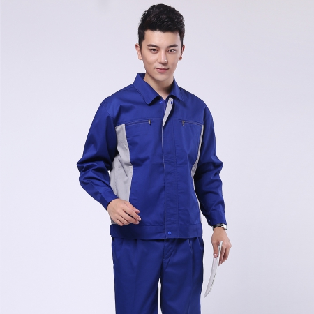 艳蓝配浅灰工作服AC081-CQ