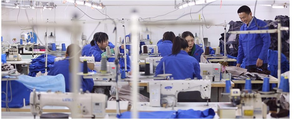 盐城市骏放服饰有限公司生产车间实拍