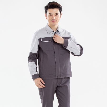 铁灰拼浅灰色工作服